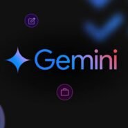 Logo de Gemini avec des icônes colorées sur fond noir