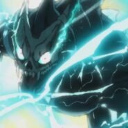 Créature puissante entourée d'éclairs bleus