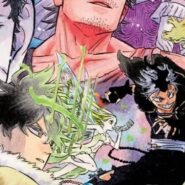 Illustration de personnages d'anime dans une scène dynamique