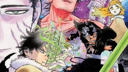 Illustration de personnages d'anime dans une scène dynamique