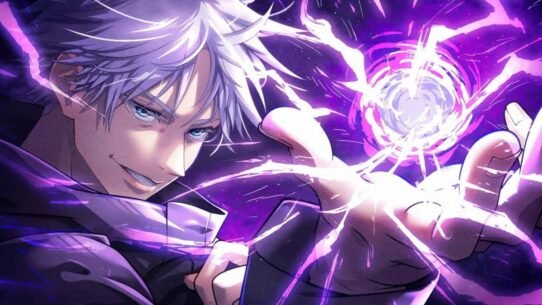 Personnage d'anime utilisant une énergie magique violette