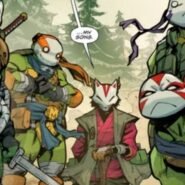 Personnages masqués dans une forêt