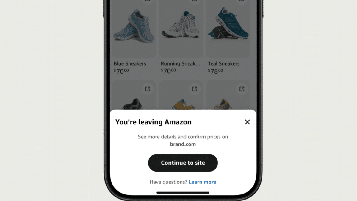L'application Amazon suggère des produits d'autres magasins, car des raisons