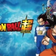 Personnages de Dragon Ball Super sur fond bleu