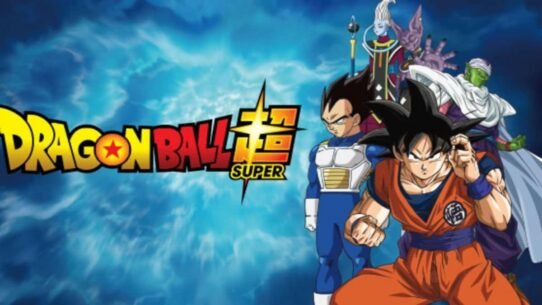 Personnages de Dragon Ball Super sur fond bleu