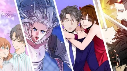 Illustrations colorées de divers personnages de webtoons