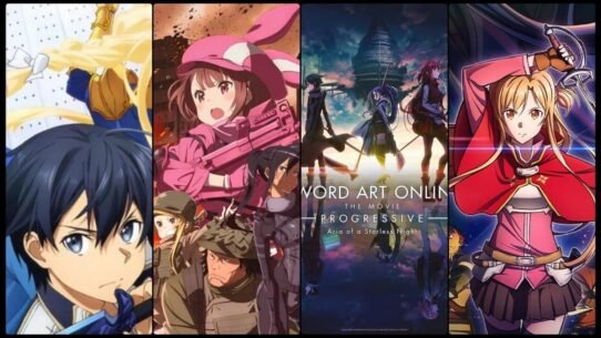 Collage d'images de personnages de l'anime Sword Art Online