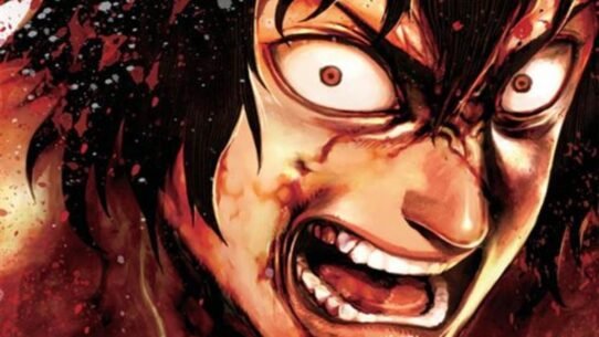 Illustration d'un personnage de manga avec une expression intense