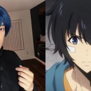 Comparaison entre un cosplayeur et un personnage d'animation