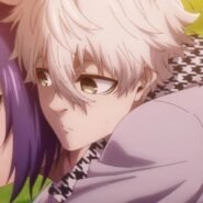 Deux personnages d'anime avec des cheveux blancs et violets