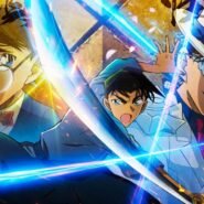 Personnages d'anime en costumes avec effets lumineux