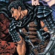 Guerrier en armure entouré de personnages et de créatures démoniaques