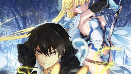 Deux personnages d'animation en tenue de combat dans une forêt magique