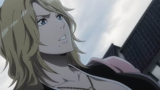 Illustration d'un personnage d'animation blond regardant vers le haut