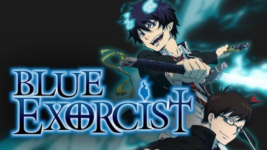 Personnages principaux de Blue Exorcist avec leurs épées lumineuses