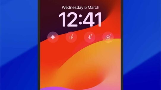 Écran de verrouillage d'un smartphone affichant l'heure et des icônes