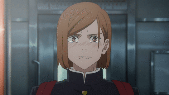 Jeune fille anime en uniforme avec une expression émotive