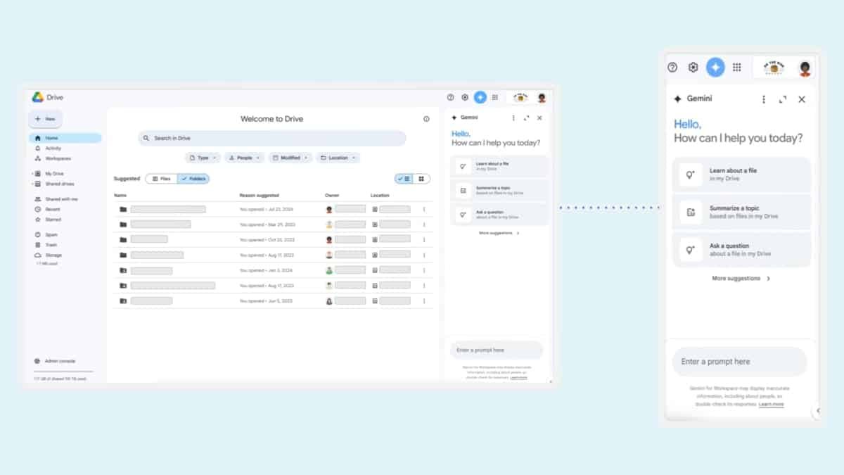 Capture d'écran d'un gestionnaire de fichiers avec un assistant virtuel