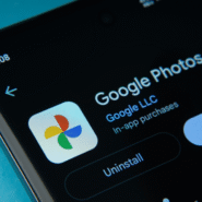 Écran de smartphone affichant l'application Google Photos