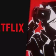 Illustration d'un personnage animé avec une caméra et logo Netflix