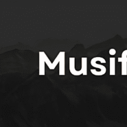 Logo Musify sur fond sombre avec design moderne