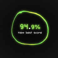 Score de 94,9 % entouré en vert sur fond noir