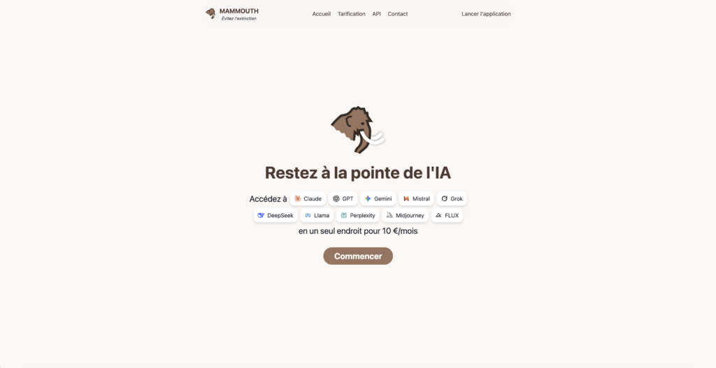 Mammouth.ai : une seule interface pour les meilleurs modèles d'IA en 2025 Mammouth.ai