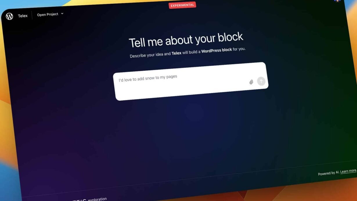 Interface Telex pour créer des blocs WordPress