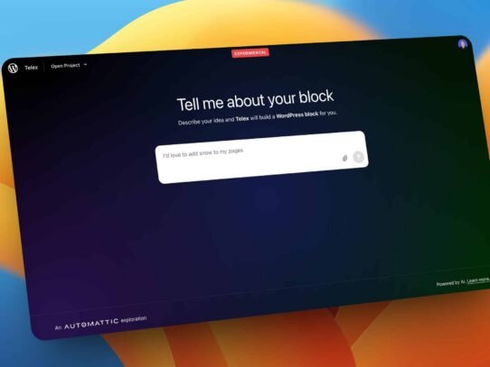 Interface Telex pour créer des blocs WordPress