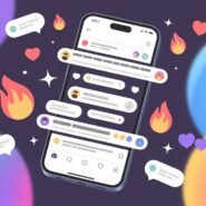 Smartphone affichant des notifications de réseaux sociaux avec des icônes colorées