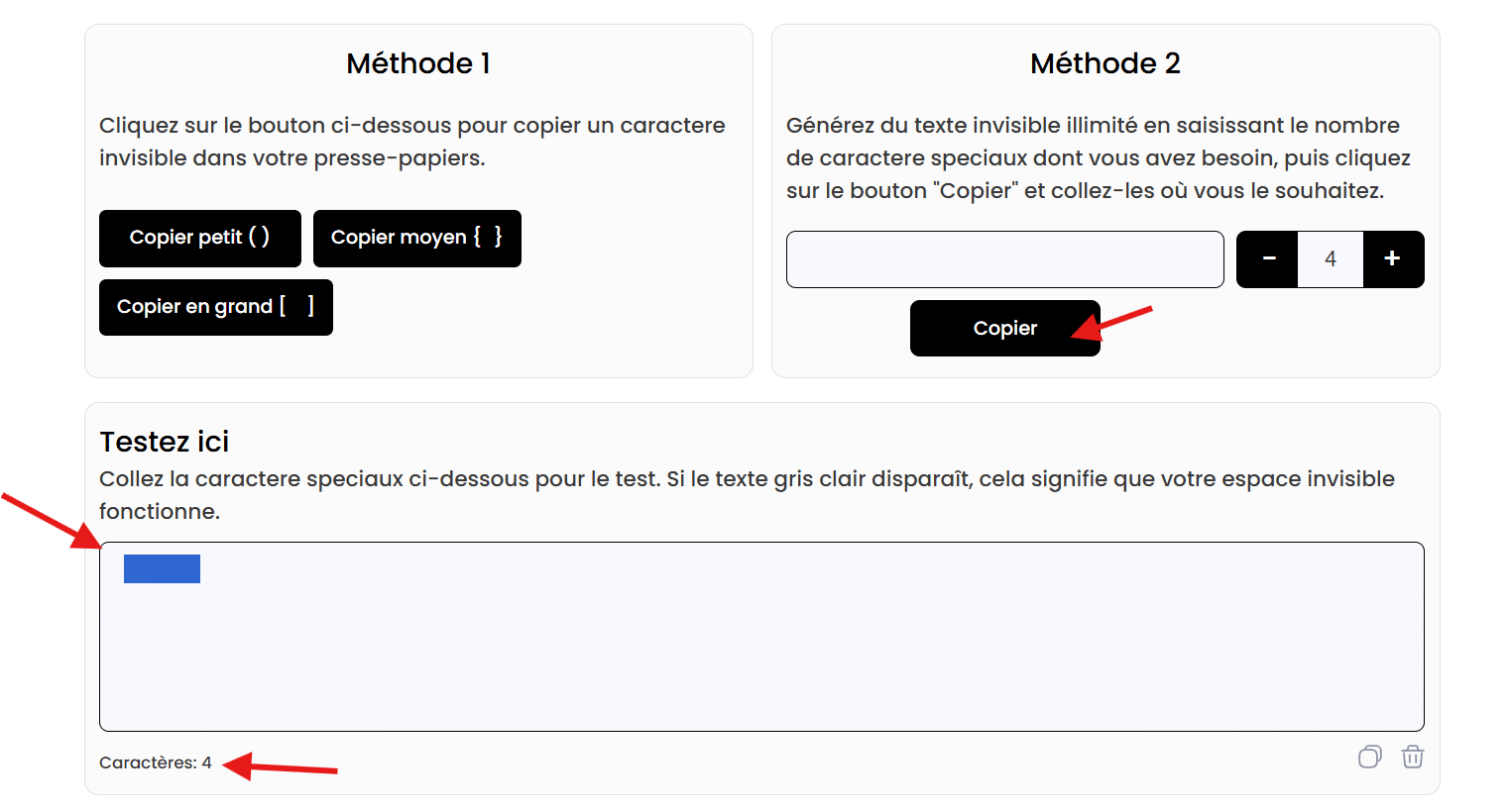 Comment ajouter du texte invisible dans les légendes des réseaux sociaux pour un effet amusant image6