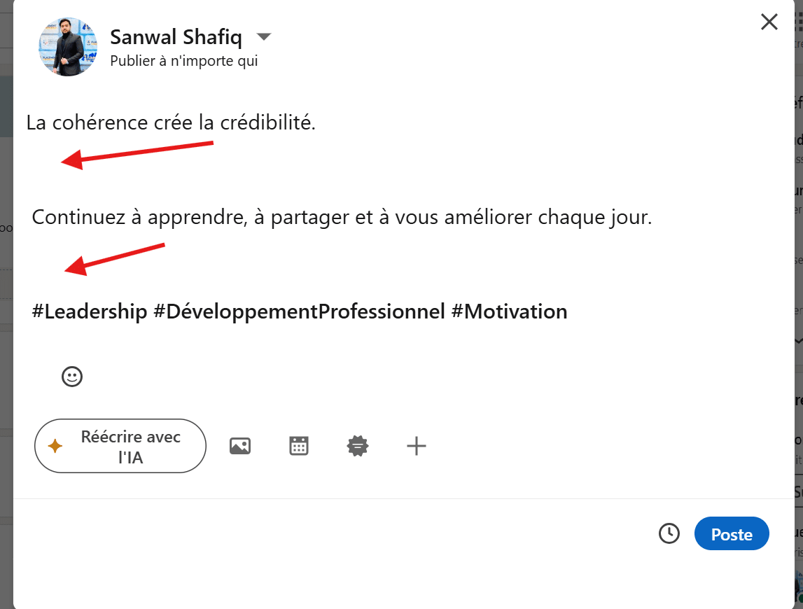 Comment ajouter du texte invisible dans les légendes des réseaux sociaux pour un effet amusant image8