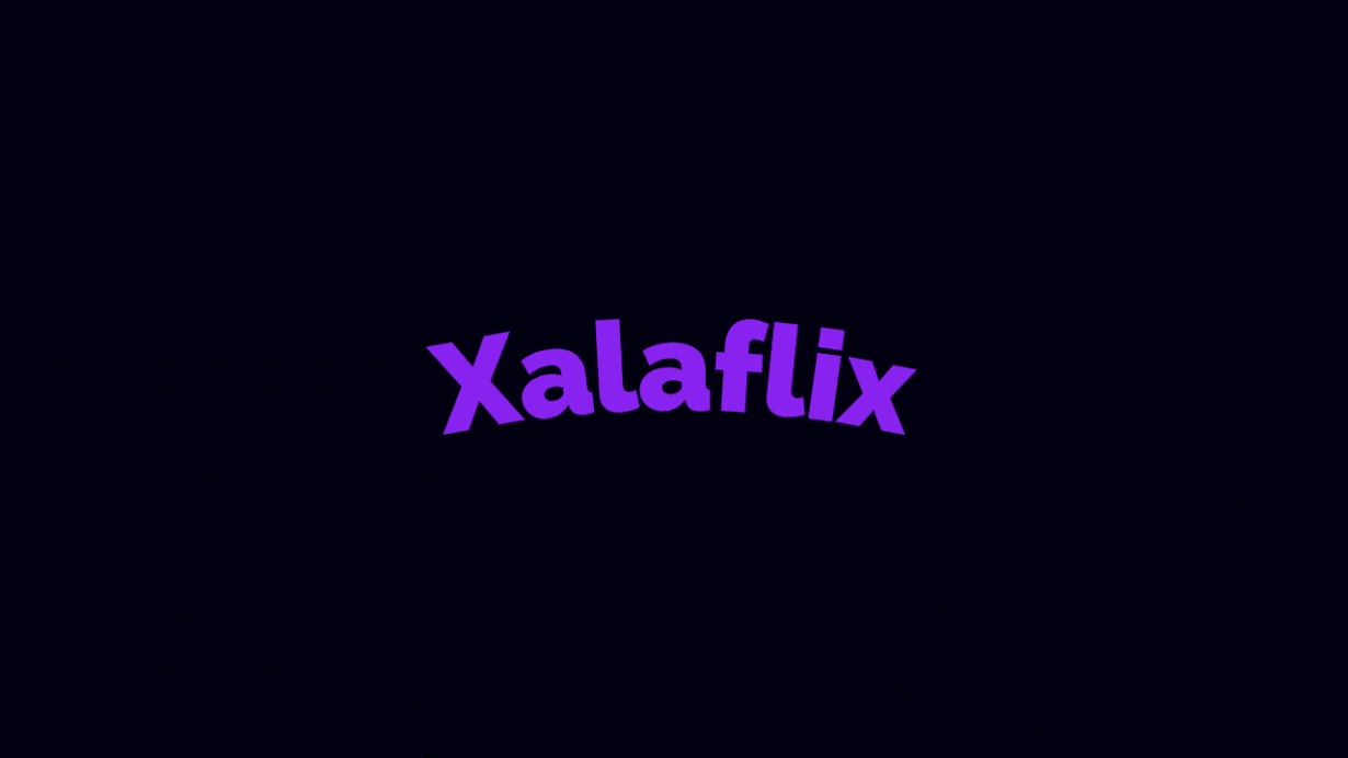 Logo Xalaflix violet sur fond sombre