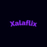 Logo Xalaflix violet sur fond sombre