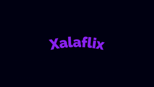 Logo Xalaflix violet sur fond sombre
