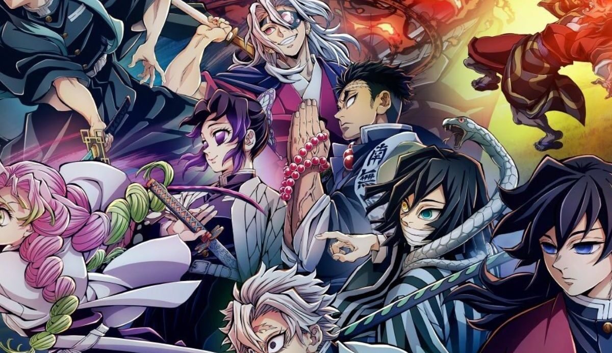 Affiche de Demon Slayer avec personnages principaux