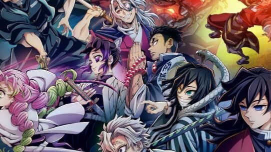 Affiche de Demon Slayer avec personnages principaux