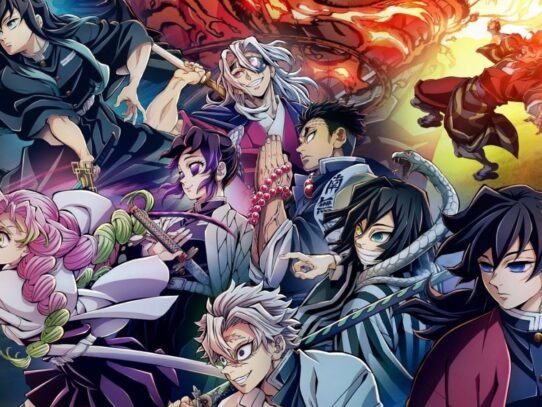 Affiche de Demon Slayer avec personnages principaux