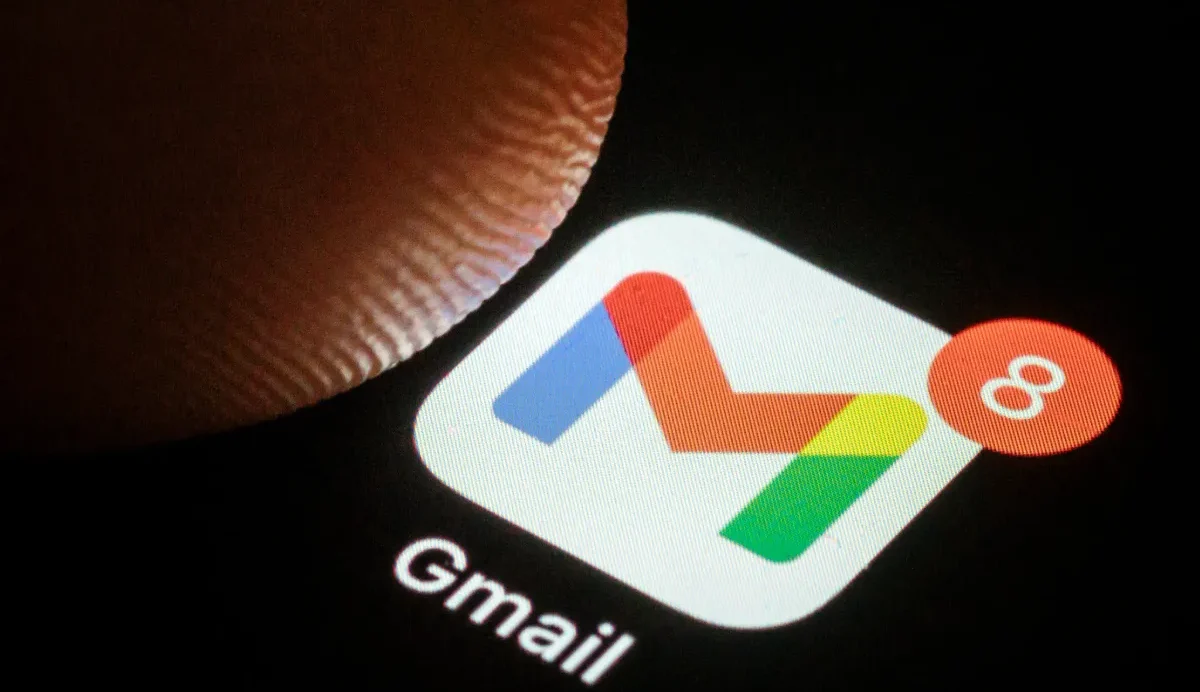 Interface utilisateur de la messagerie Gmail sur ordinateur