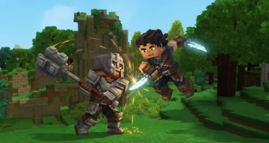 Hytale jeu vidéo sur console avec graphismes colorés