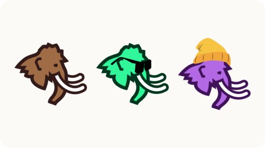 Mammouth dessiné avec des techniques d'intelligence artificielle