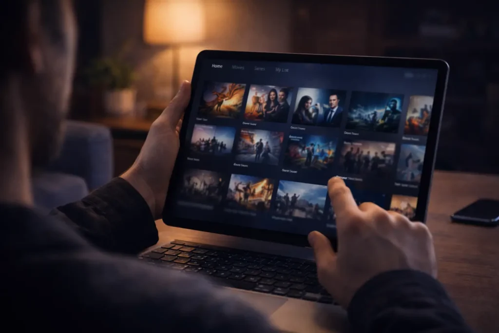 navigation plateforme de streaming