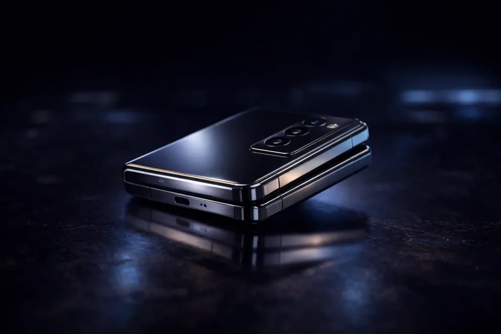 Design premium d'un smartphone pliable moderne avec finition haut de gamme