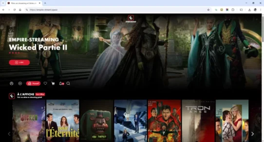 La plateforme de streaming Empire Streaming