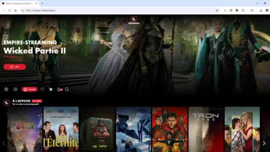 La plateforme de streaming Empire Streaming