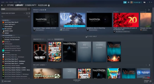 Interface Steam sur Mac-OS ©Steam