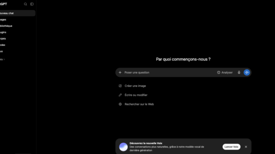 L'interface de ChatGPT