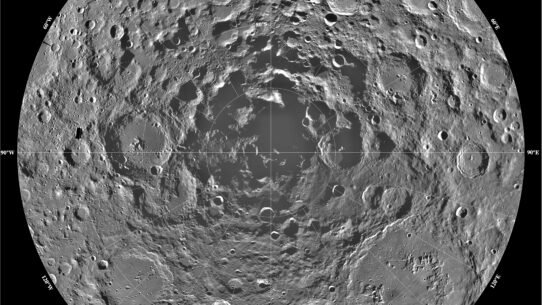Le pôle sud de la Lune capturé lors de la mission Clémentine.