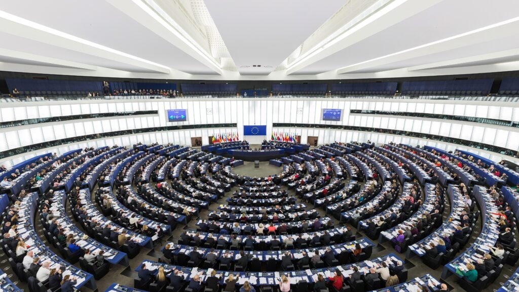 L'hémicycle du Parlement européen à Strasbourg en 2014.